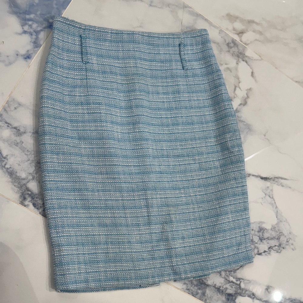 ANTONIO MELANI Woven Light Blue Pencil Skirt size 8 GUC office wedding girly